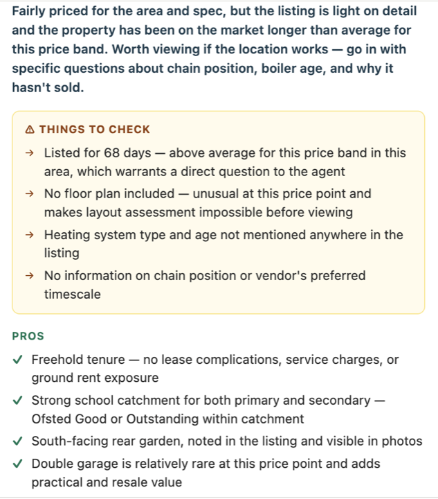 Example property evaluation 2