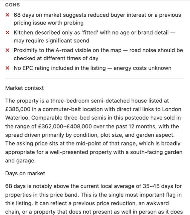 Example property evaluation 3