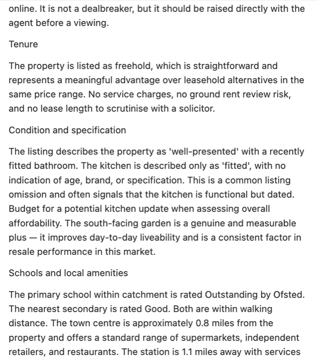 Example property evaluation 4